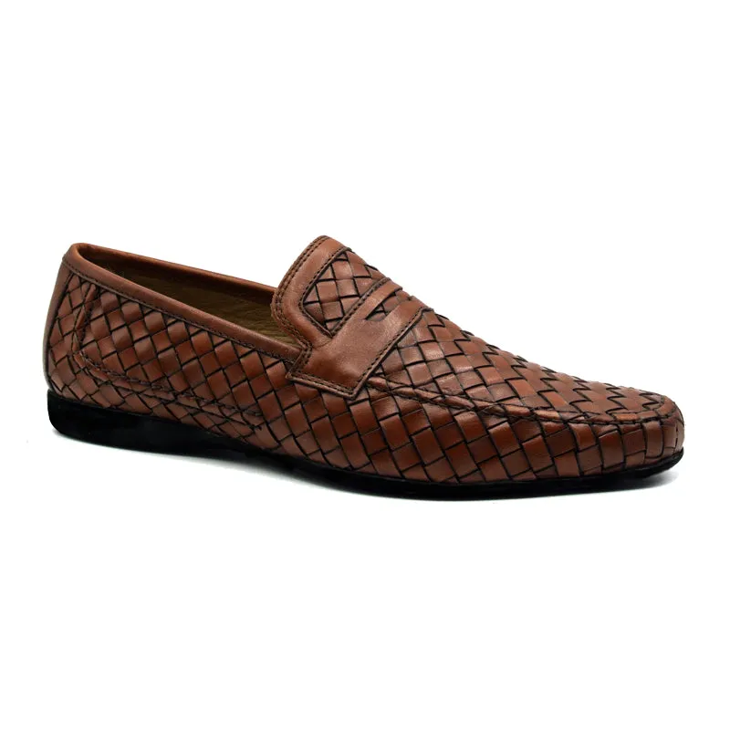 158BR DOMENICO Woven Italian Calfskin Size 8