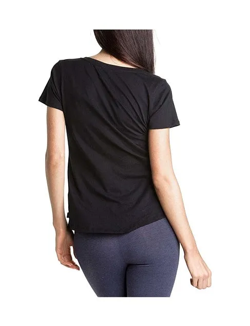 6 x Bonds Womens Scoop Neck Tee T-Shirt Top Cotton Black