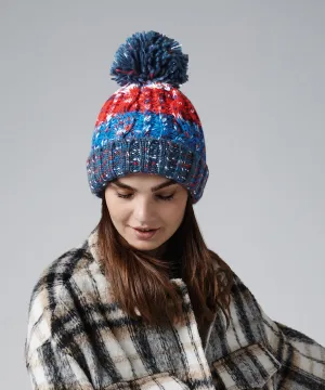 Arctic Dawn - Corkscrew pom pom beanie