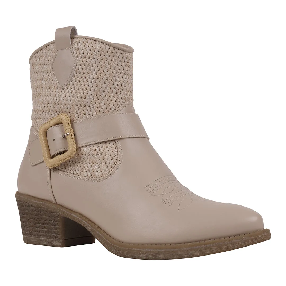 Avery Beige Western Booties