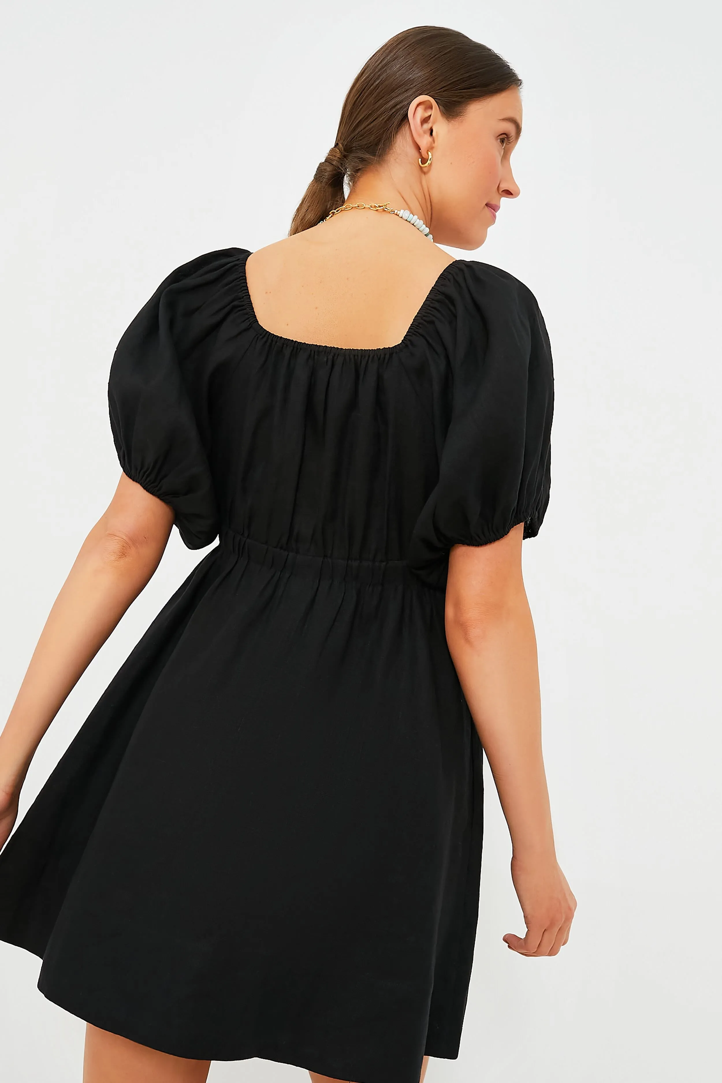 Black Ares Puff Sleeve Dress