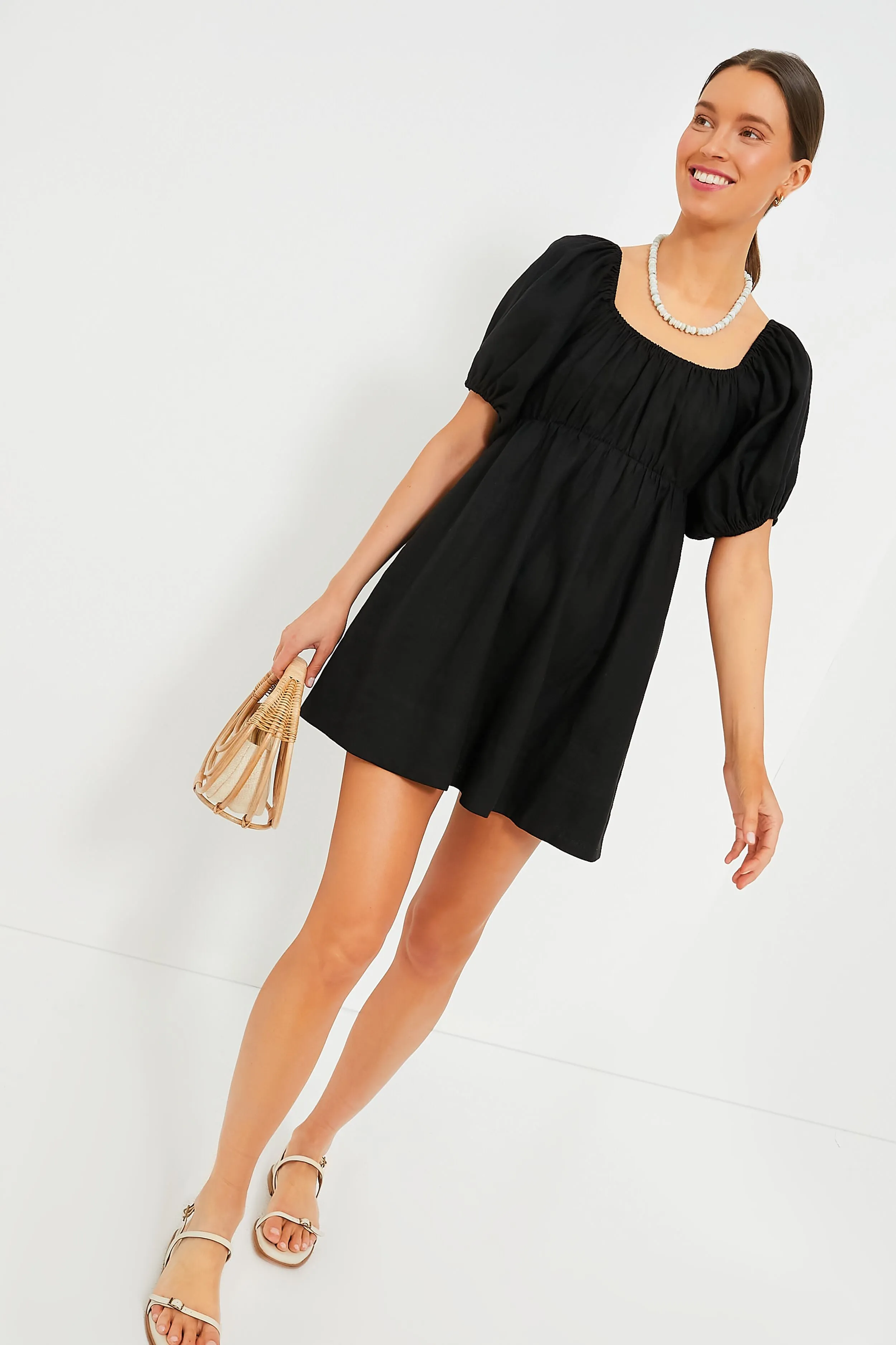 Black Ares Puff Sleeve Dress