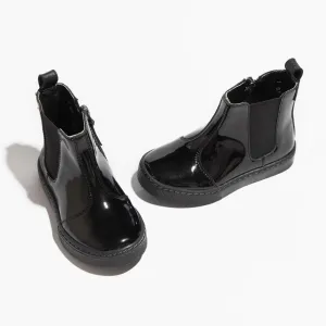 Black Patent Chelsea Boot Sneaker