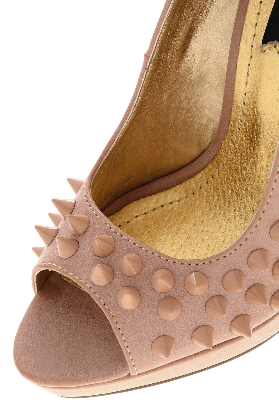 BLINK FREYA Nude Studded Peep Toes