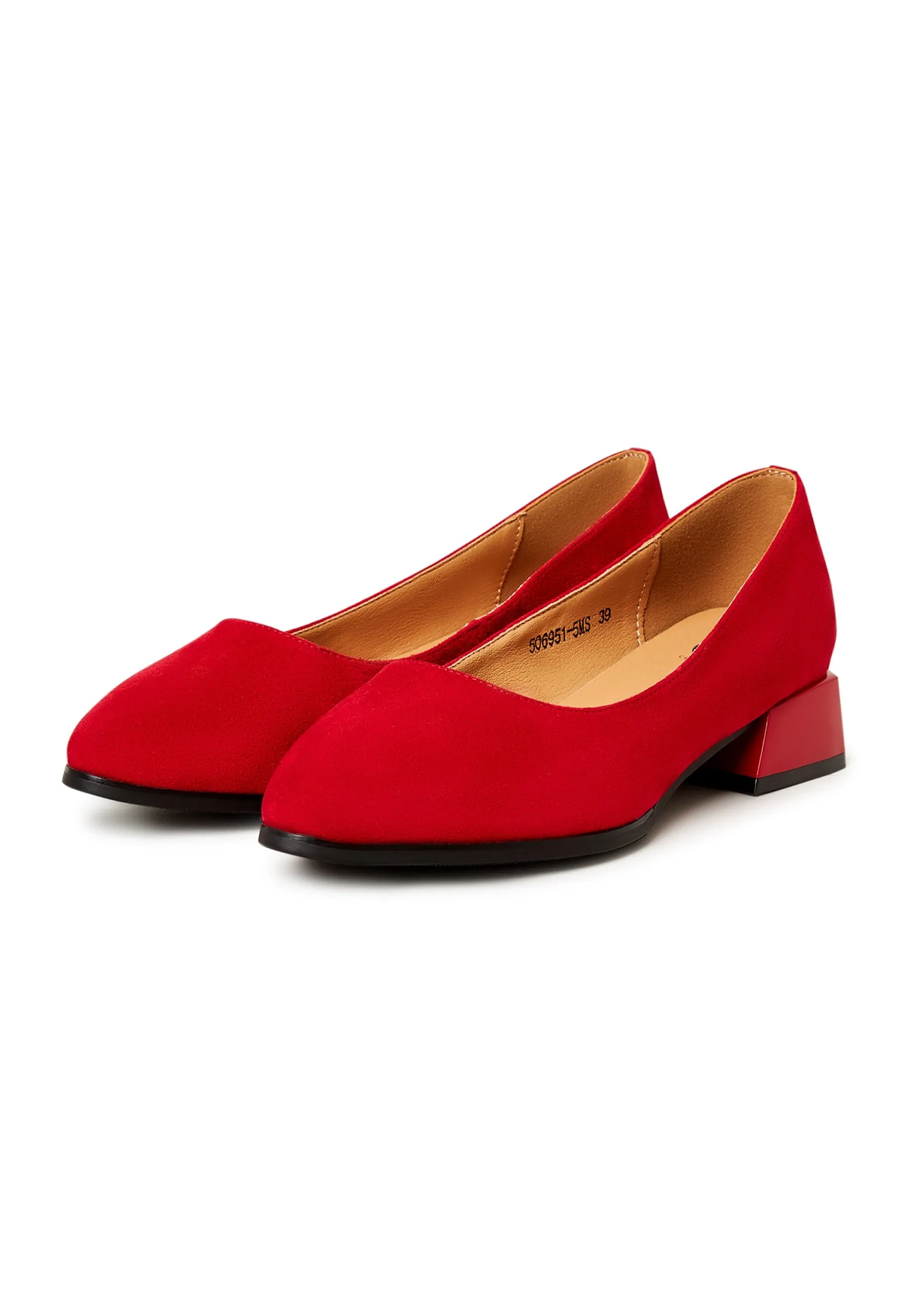 Block Heel Ballerinas Ingrid - Red