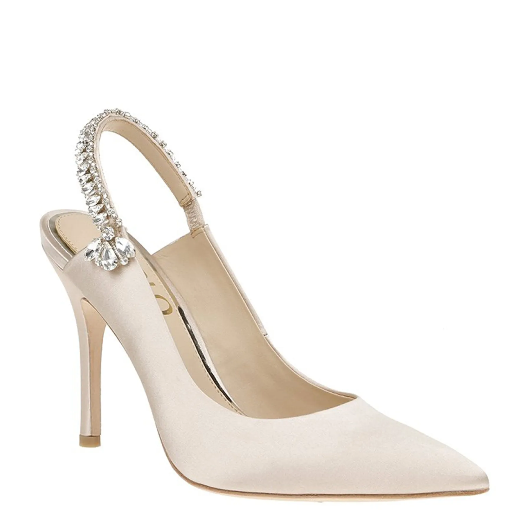 Bonnie - Elegant Evening Pump with Nude Crystal Embellishment and Slingback Design