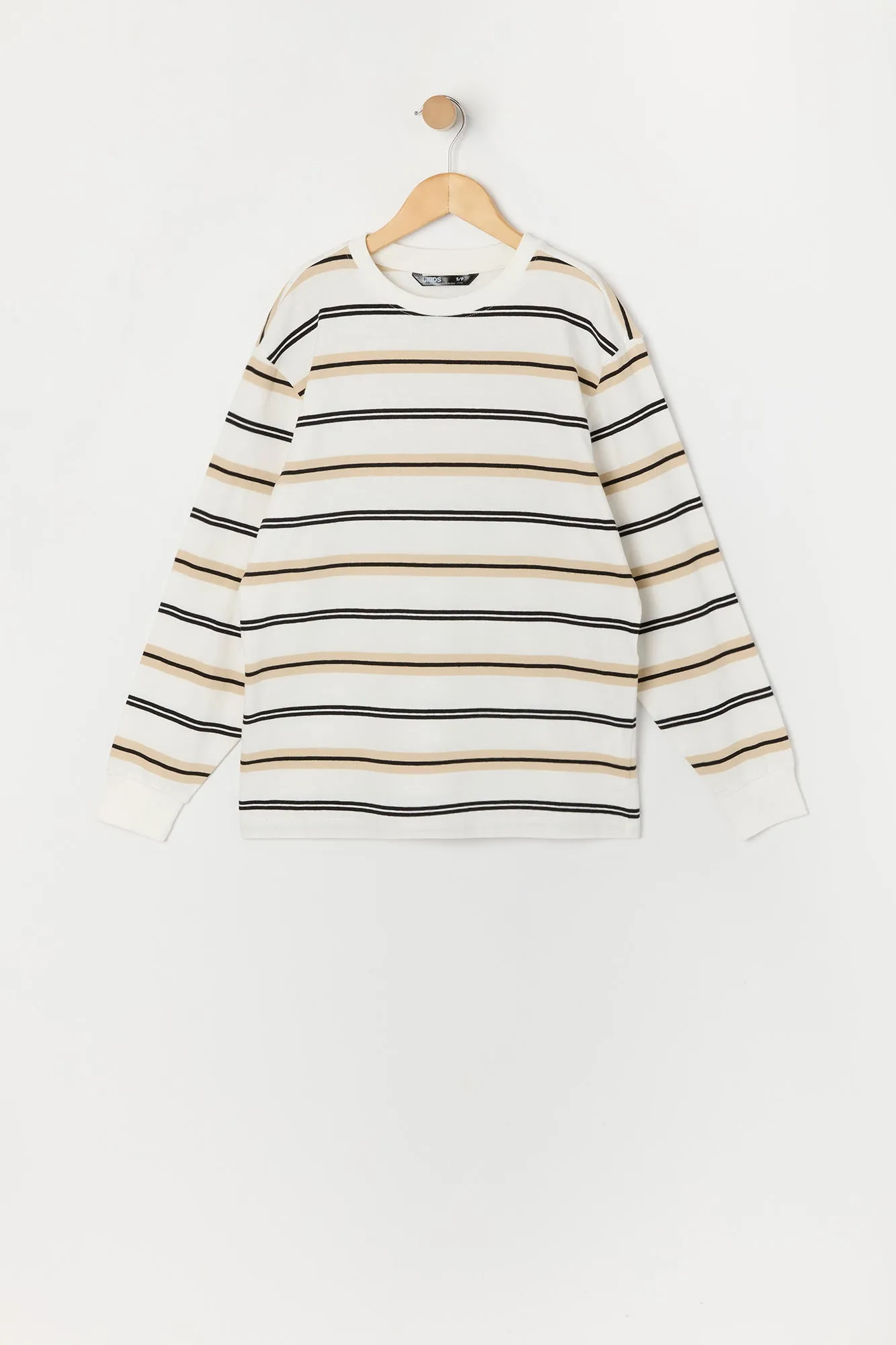 Boys Striped Crewneck Long Sleeve Top