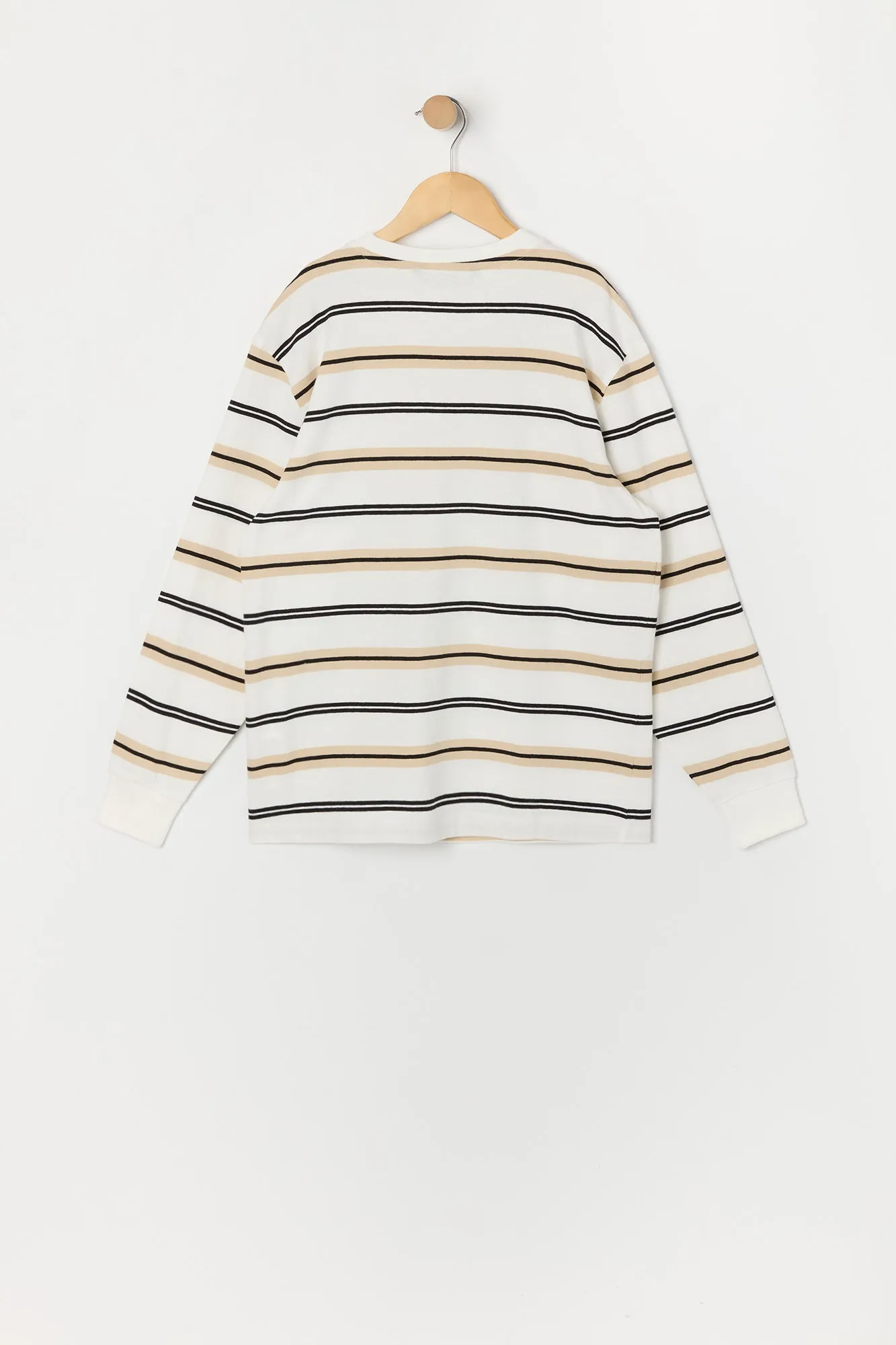 Boys Striped Crewneck Long Sleeve Top