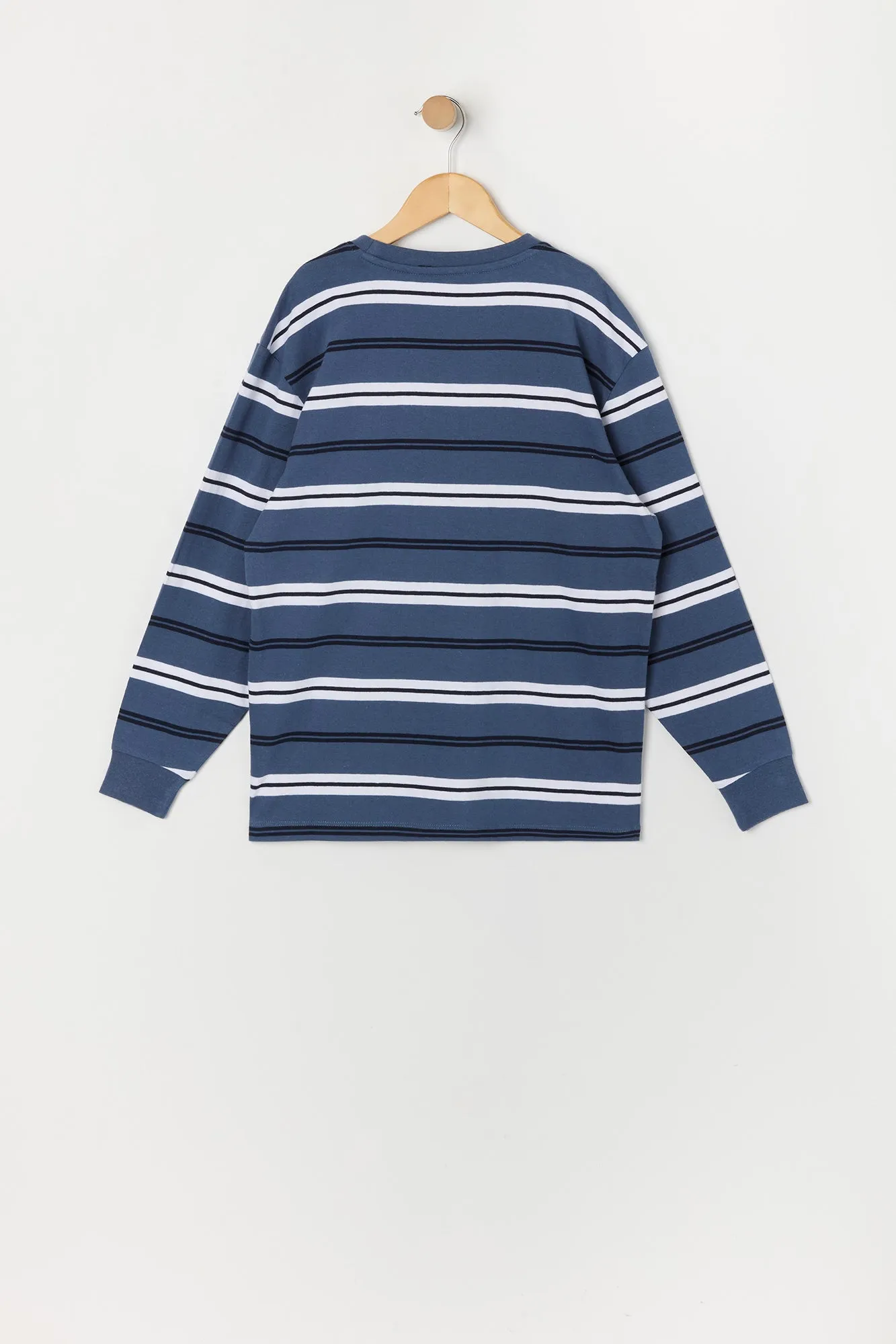 Boys Striped Crewneck Long Sleeve Top