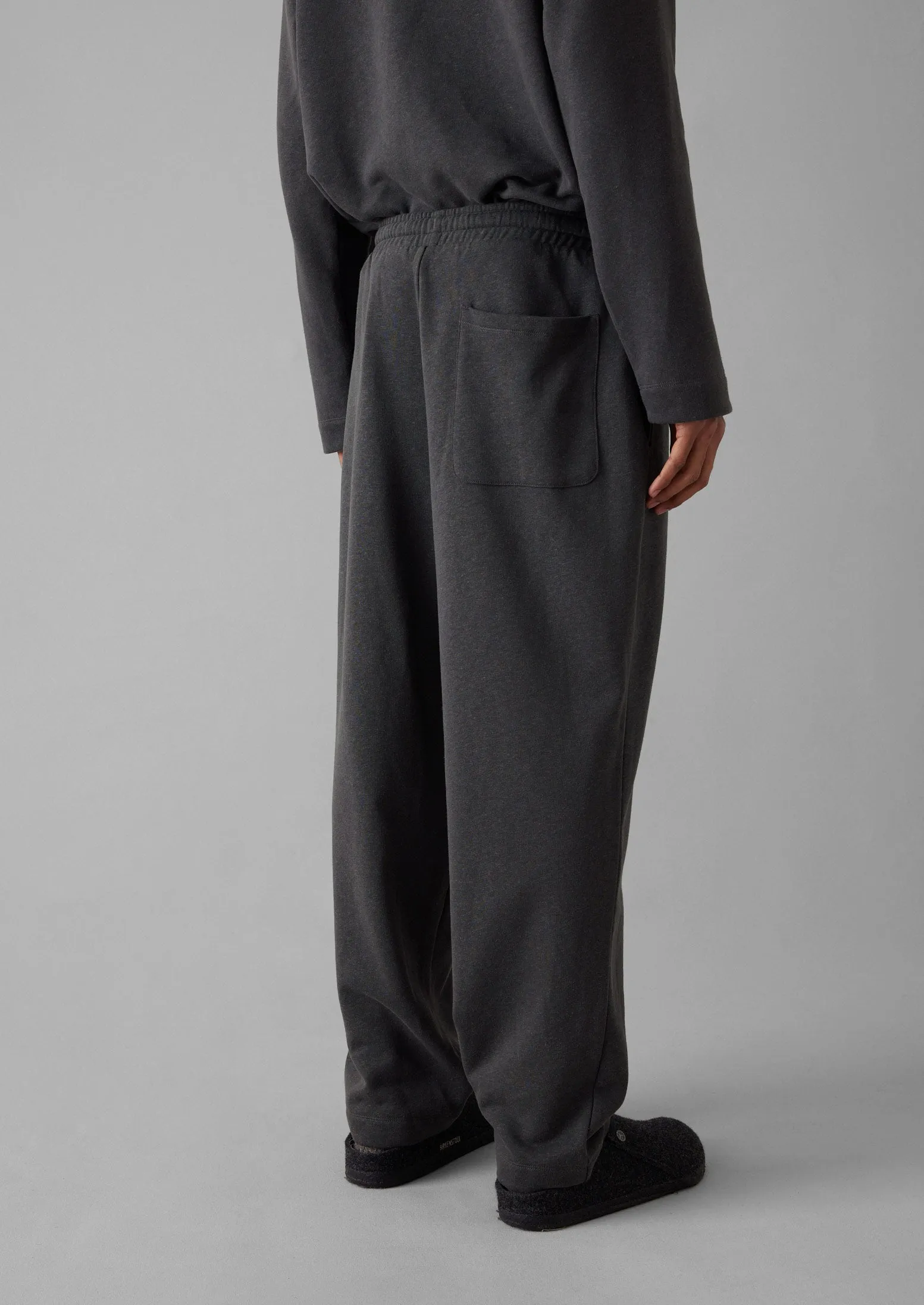 Brushed Cotton Hemp Lounge Trousers | Charcoal