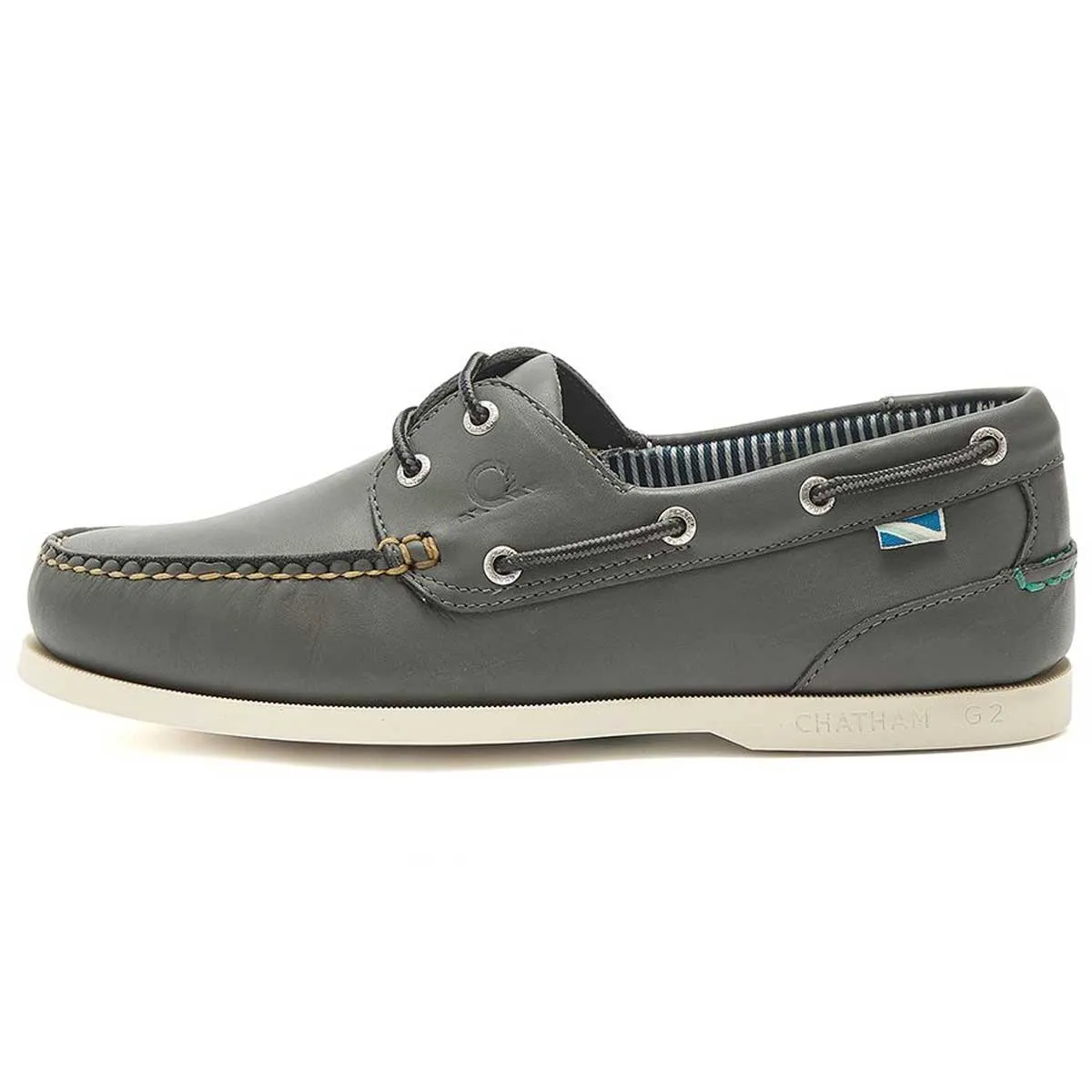 CHATHAM Crew G2 Premium Leather Boat Shoes - Men's - Dark Grey