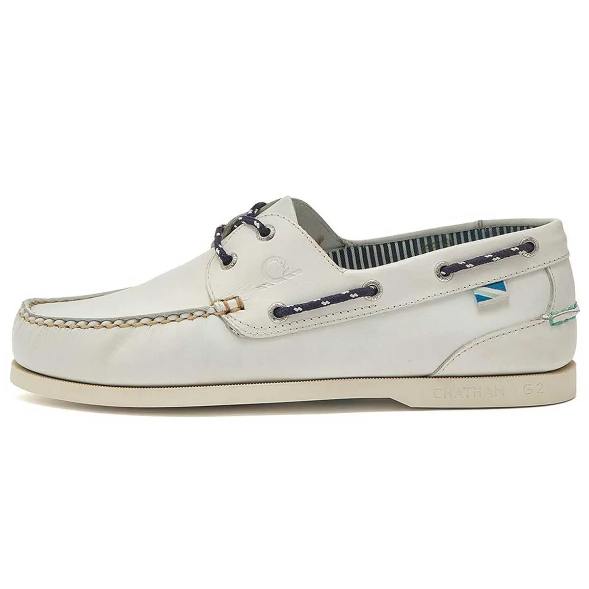 CHATHAM Crew G2 Premium Leather Boat Shoes - Men's - White