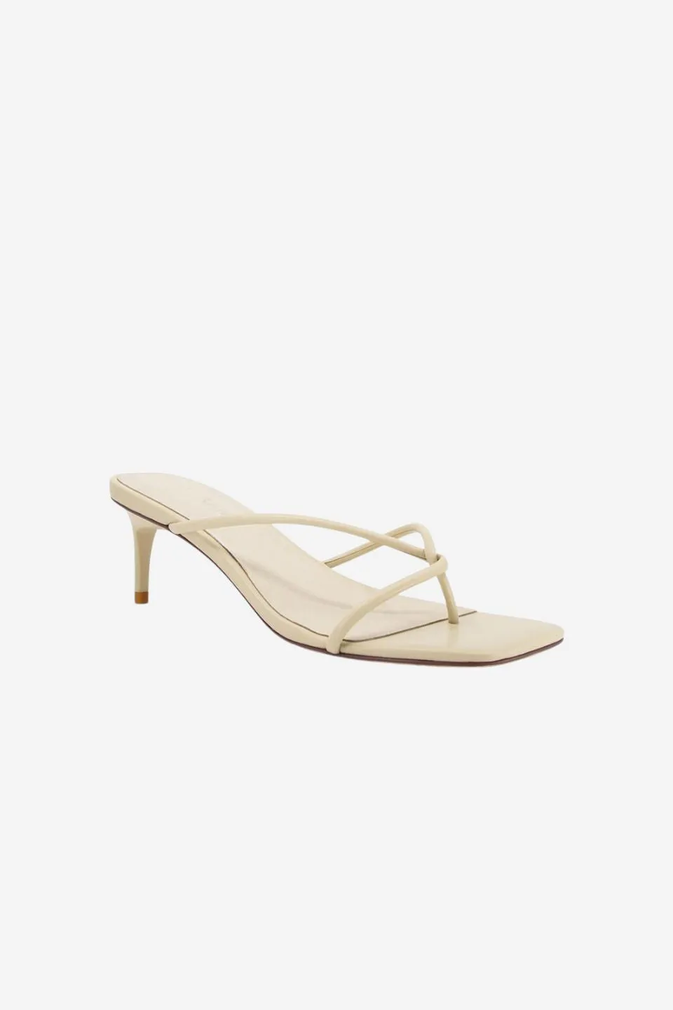 Chrissy Parchment Thin Strap Mule Heel