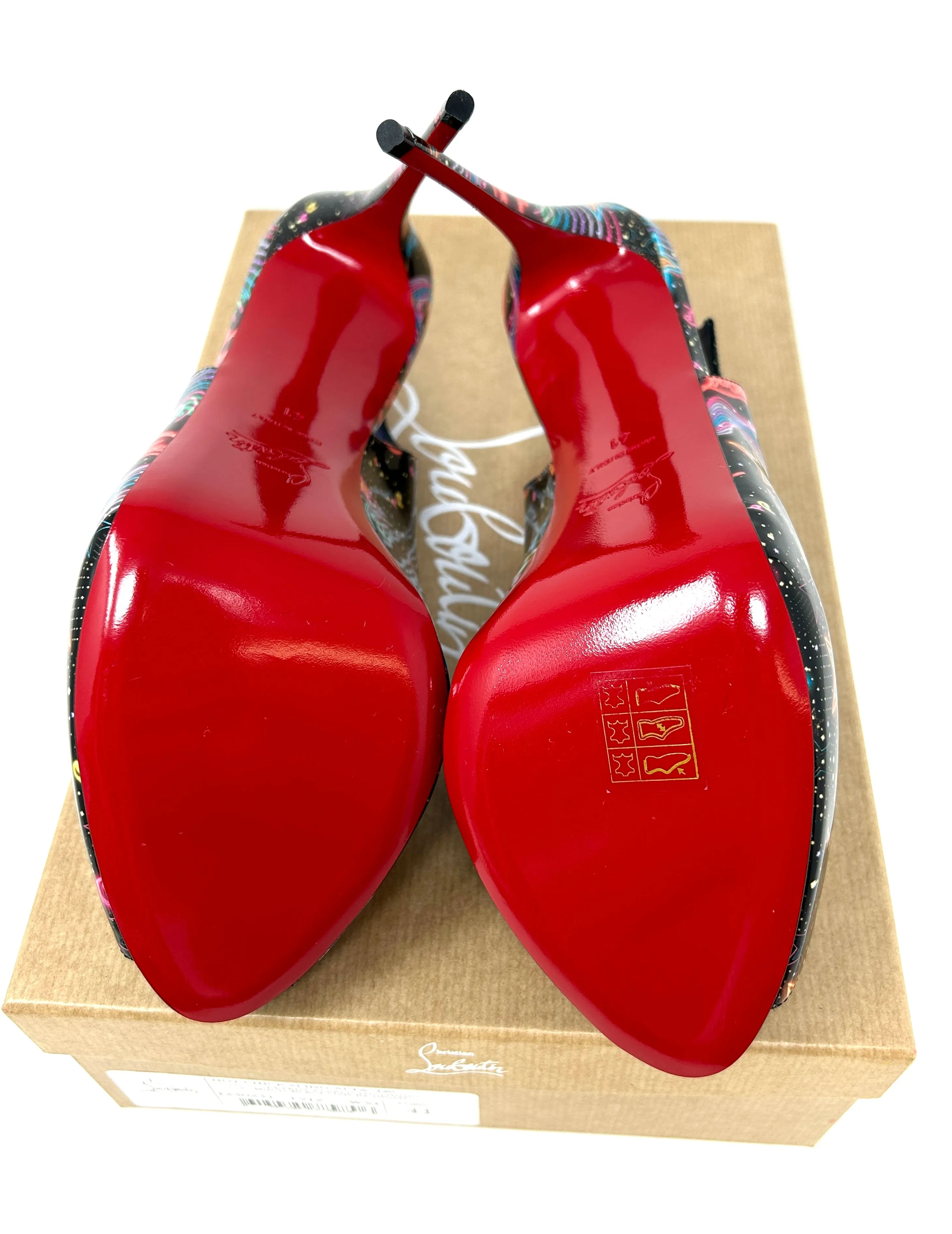 Christian Louboutin Hot Chick Sling Alta 120 Starlight Patent Leather Heels 41 UK 8