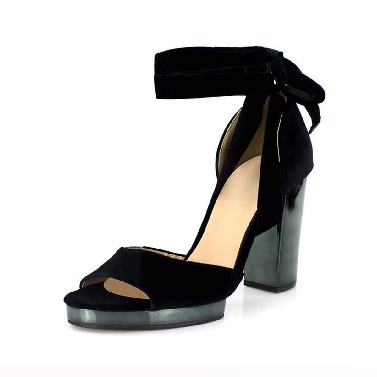 Christina Block Heel Platform With Bow