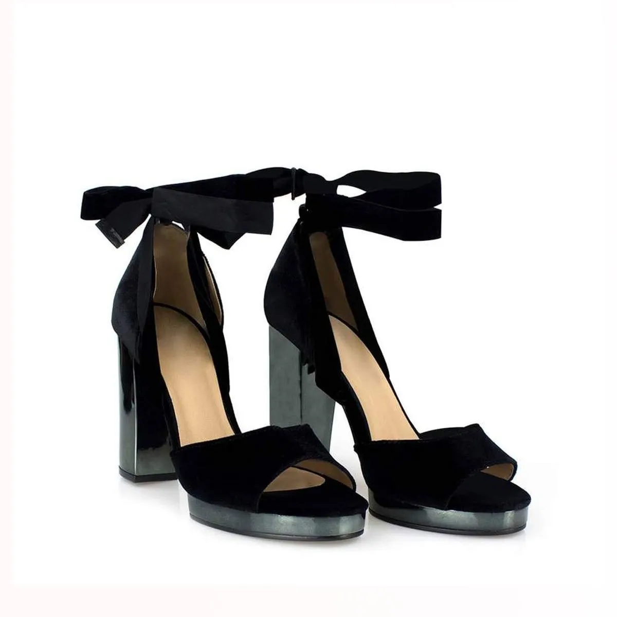 Christina Block Heel Platform With Bow