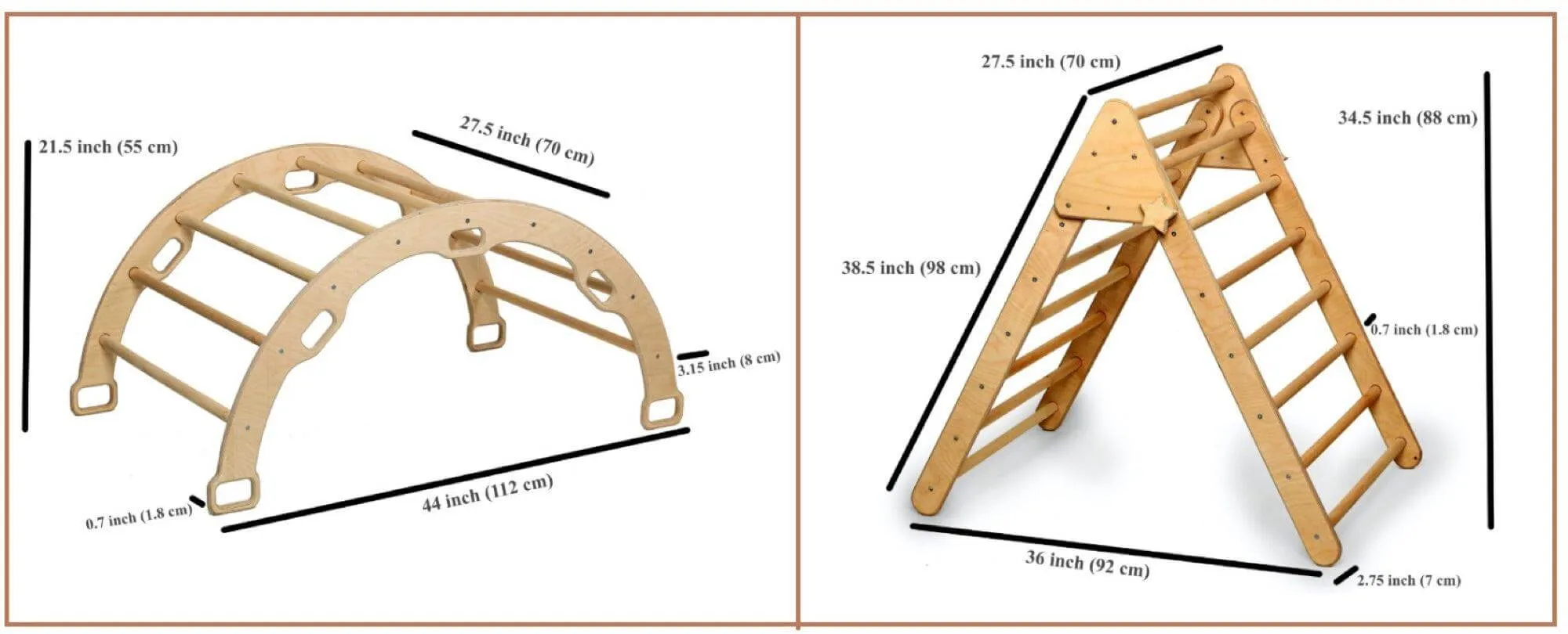 Climbing Triangle - Arch / Rocker - Star Pillow | Foldable Montessori Climbing Set