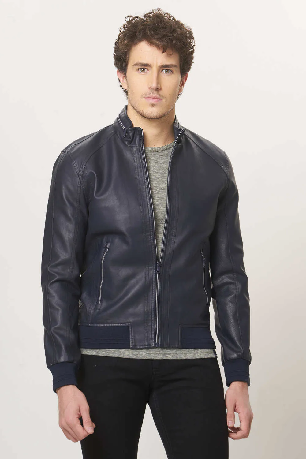 Comfort Fit Faux Leather Jacket