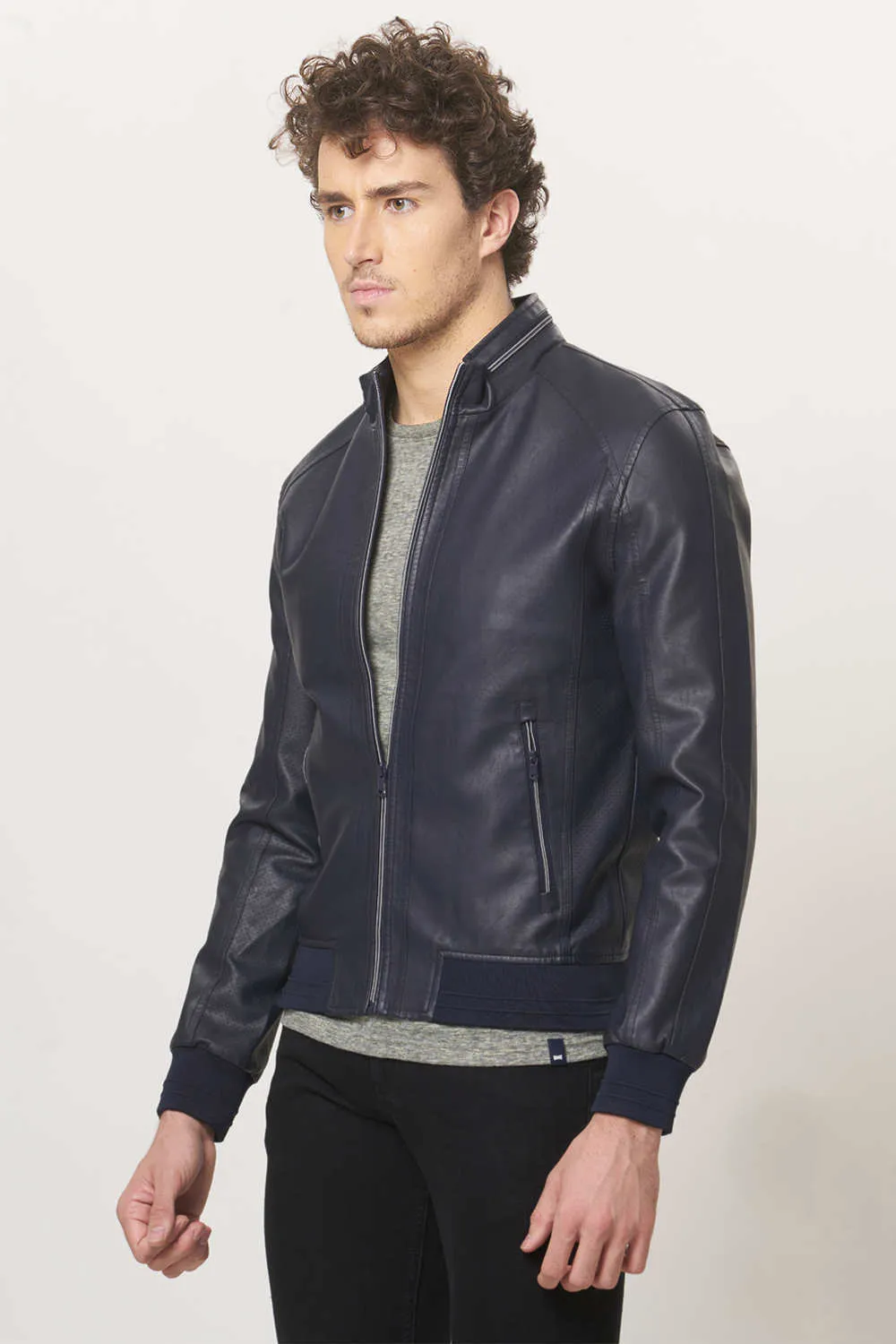 Comfort Fit Faux Leather Jacket