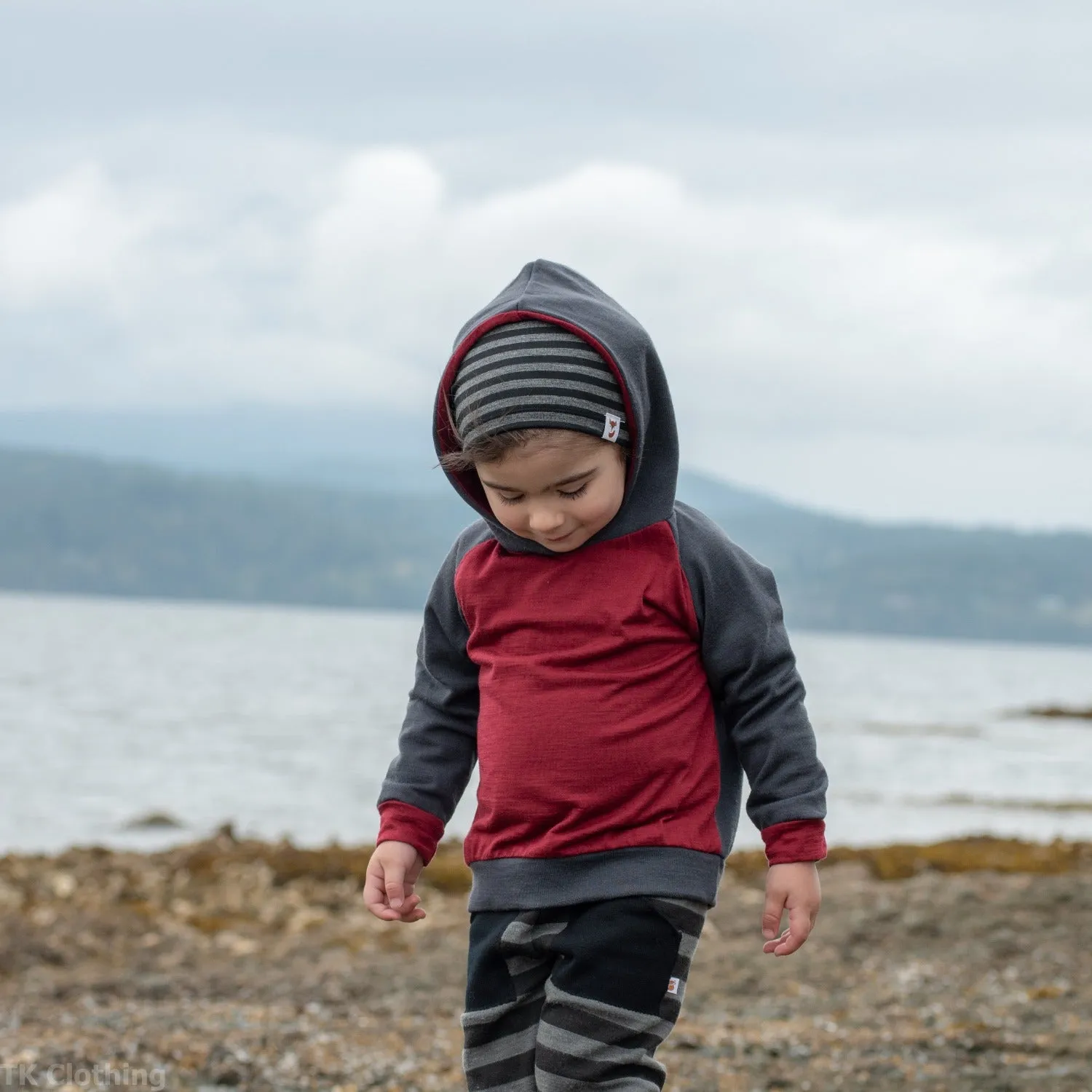 Custom Coastal Merino Wool Hoodies - Kids