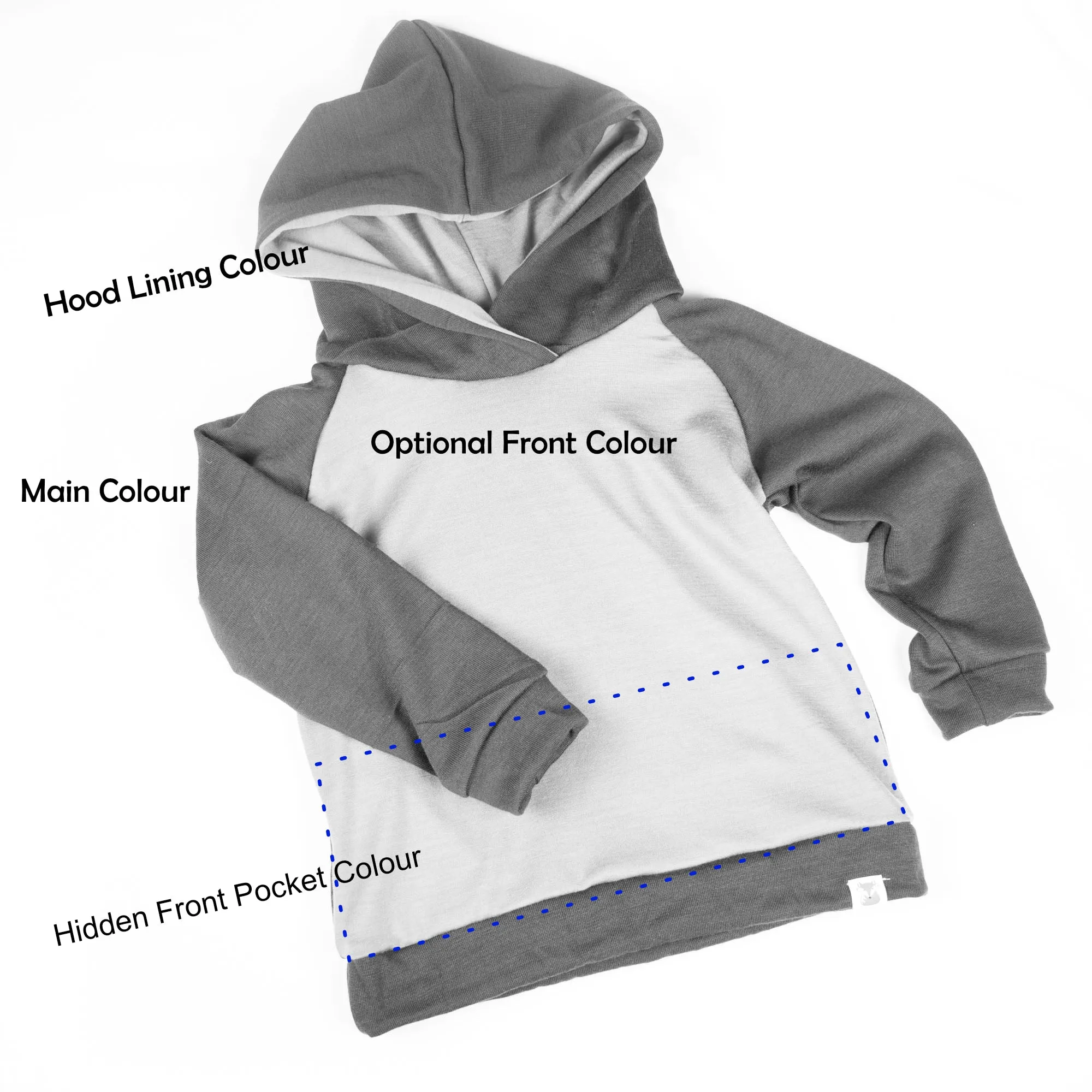 Custom Coastal Merino Wool Hoodies - Kids