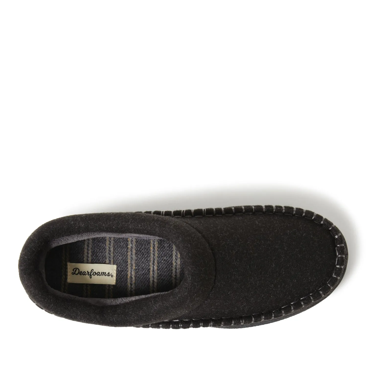 Dearfoams Mens Thompson Wool Blend Clog W/ Whipstitch