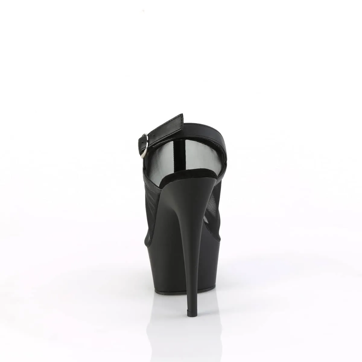 DELIGHT-636 Black Ankle Peep Toe High Heel