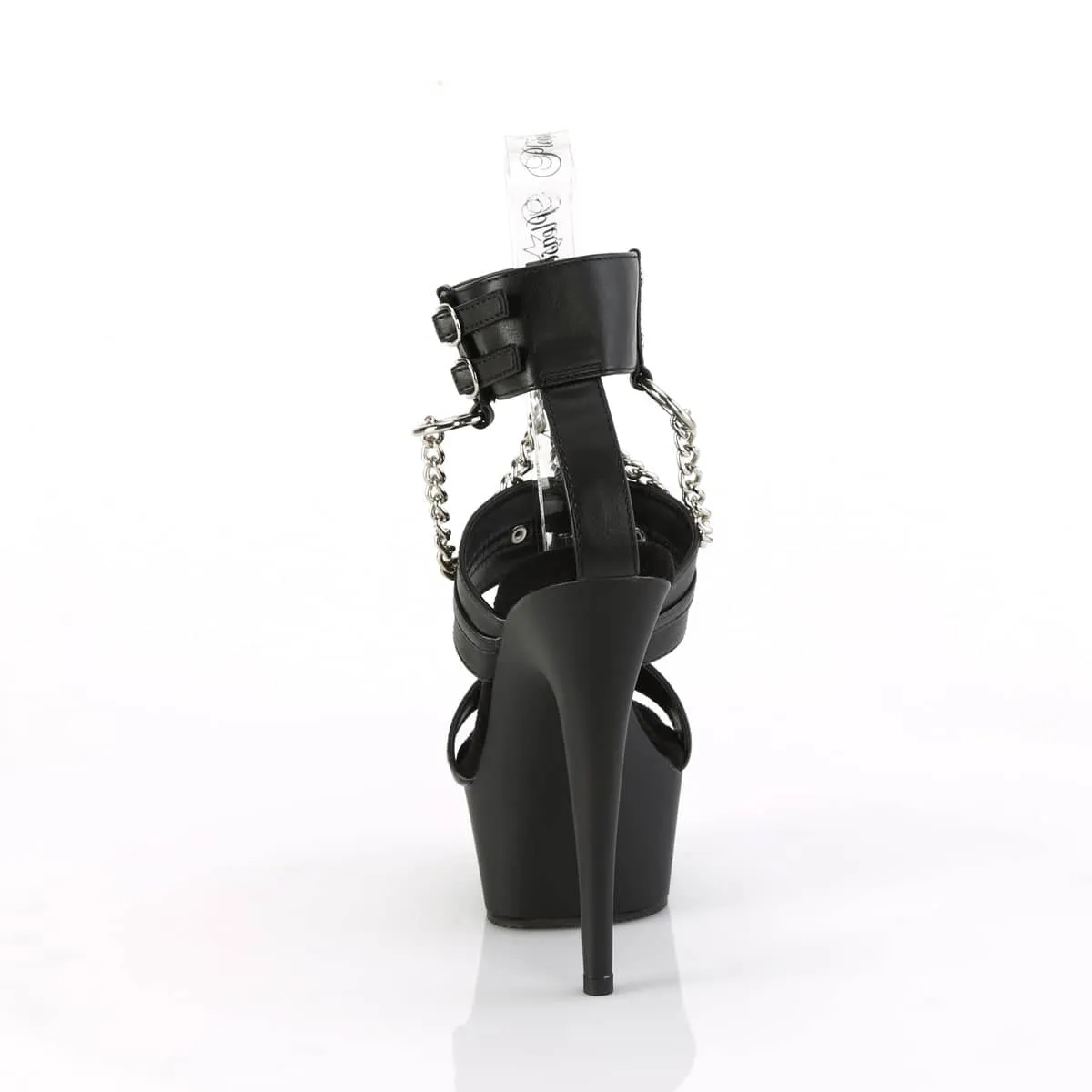 DELIGHT-661 Black Ankle Peep Toe High Heel