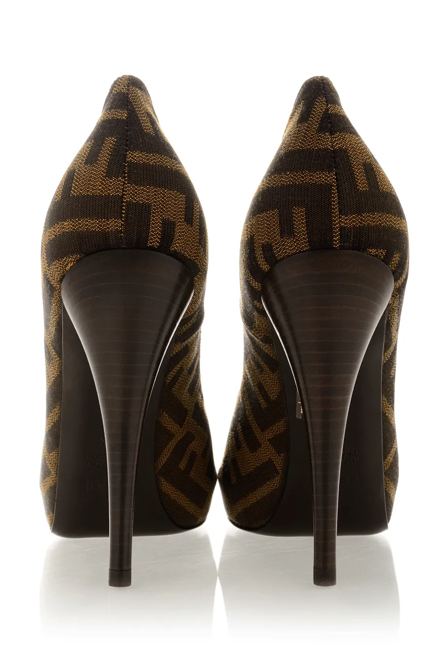 FENDI SPUNTATA Zucca Tabacco Peep Toe