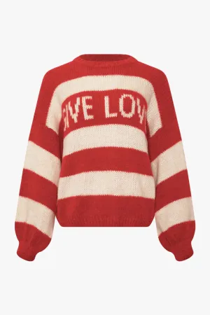 Give Love Striped Knit in Red and Ivory (One Size)