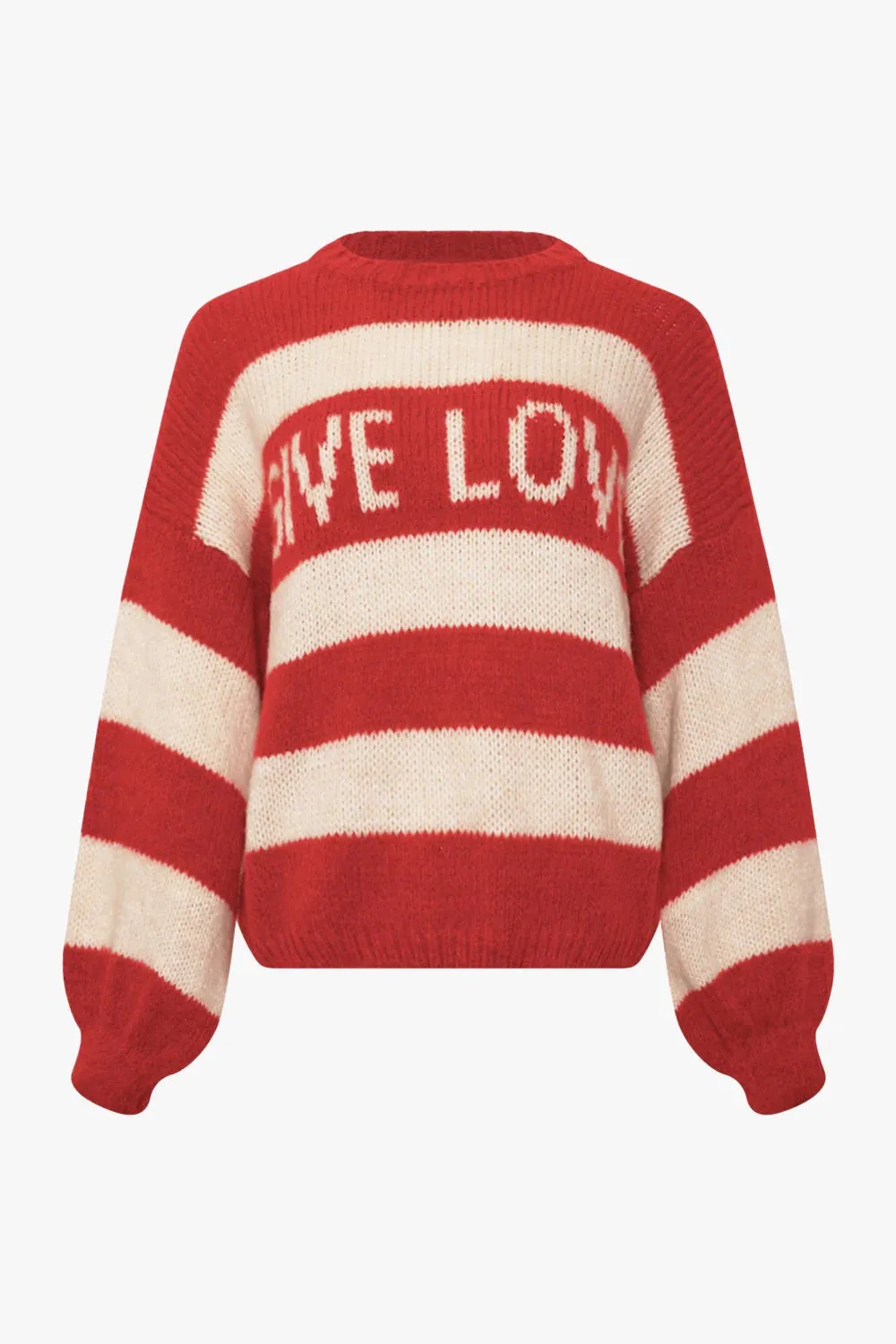 Give Love Striped Knit in Red and Ivory (One Size)