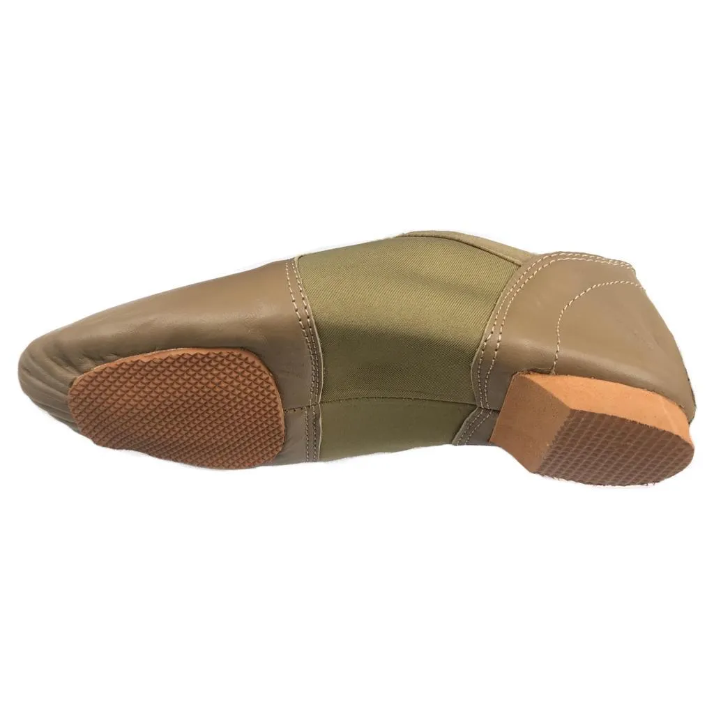 Jazz Shoes Slip On Leather and Neoprene Tan