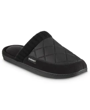 Levon Clog Men's Quilted Isotoner Memory Foam Slippers, Black