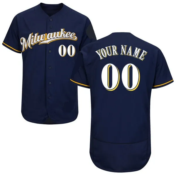 Milwaukee Brewers Customizable Pro Style Baseball Jersey - 4 Styles Available