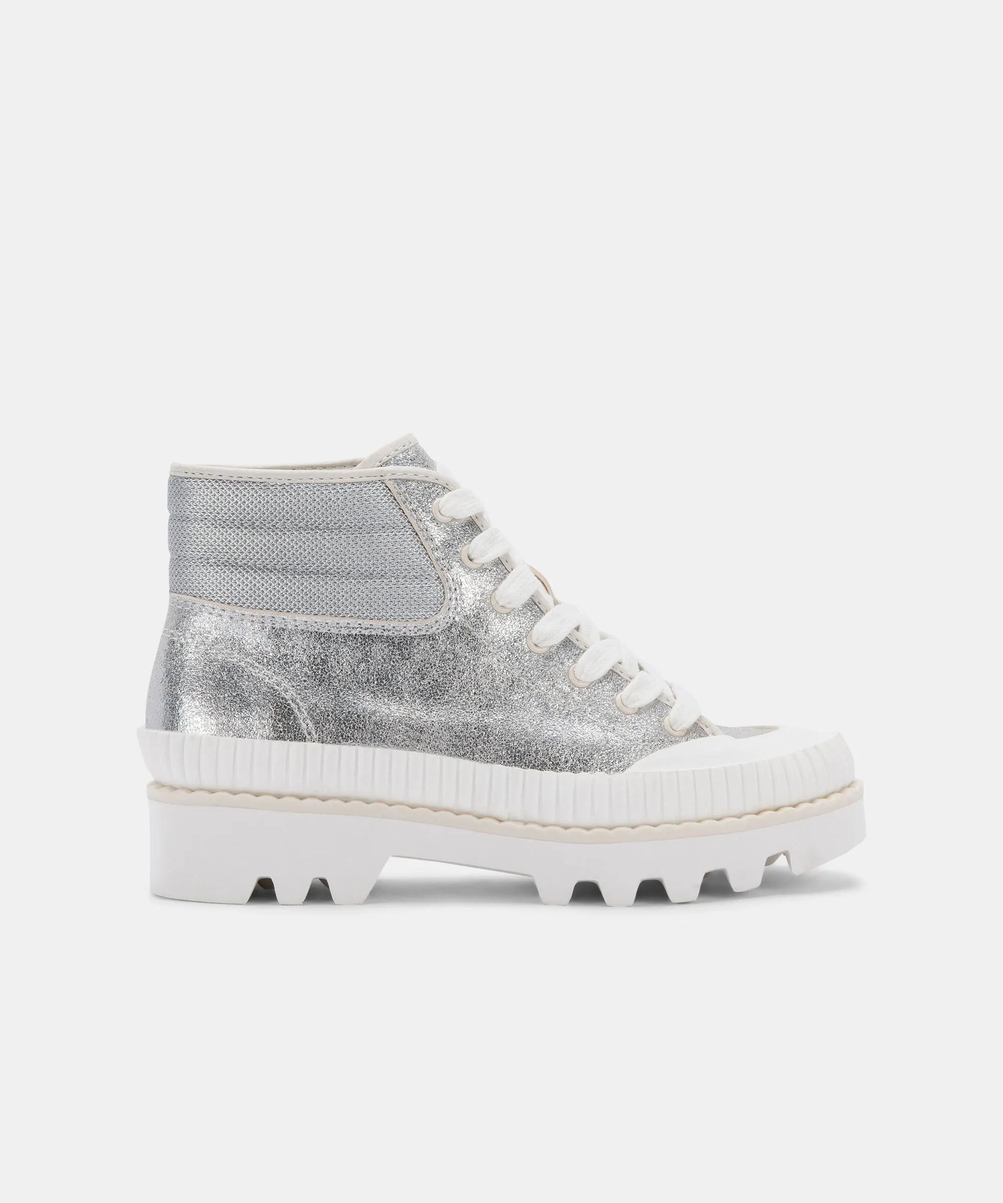 OCIANA SNEAKERS SILVER METALLIC SUEDE re:vita