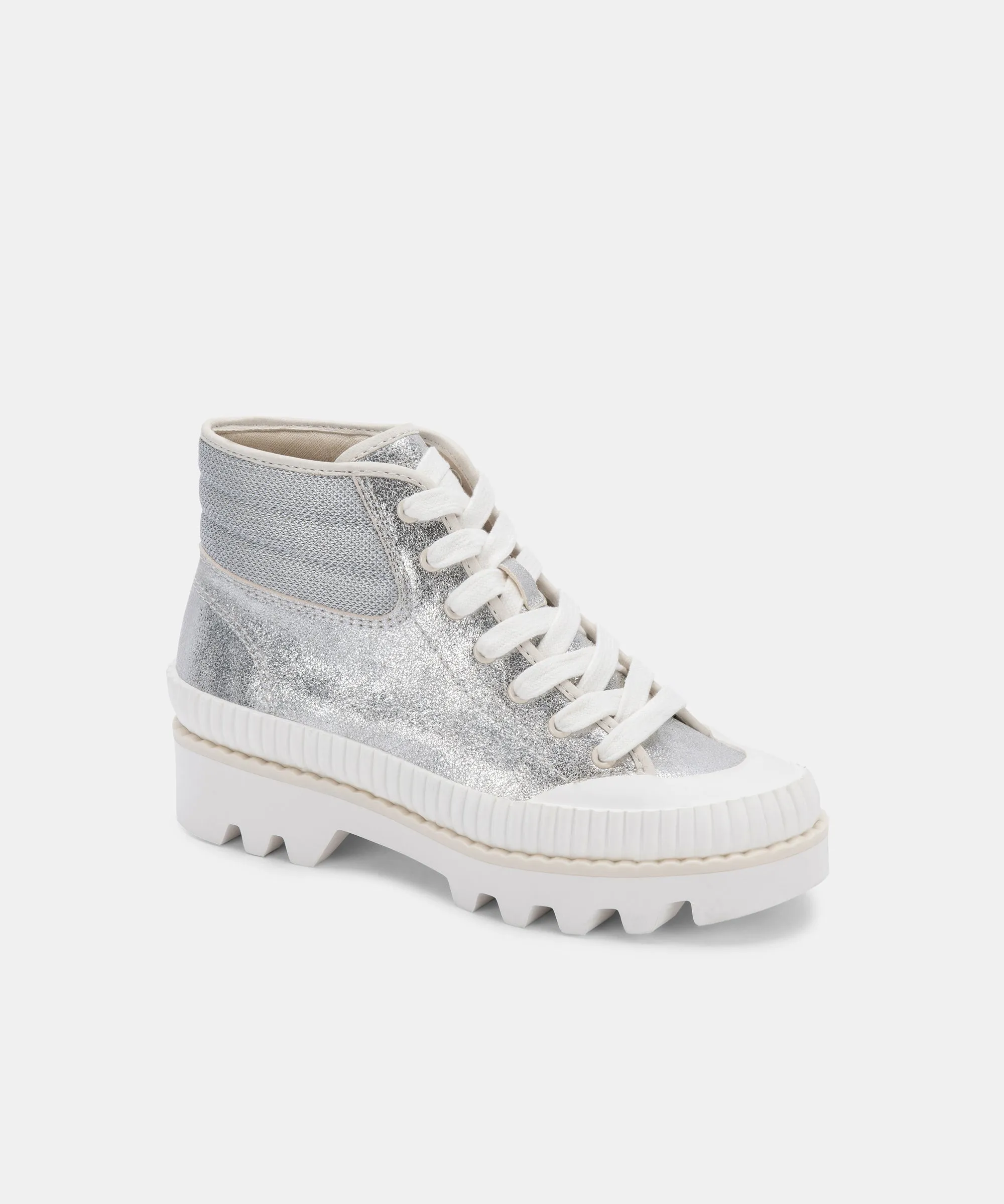 OCIANA SNEAKERS SILVER METALLIC SUEDE re:vita