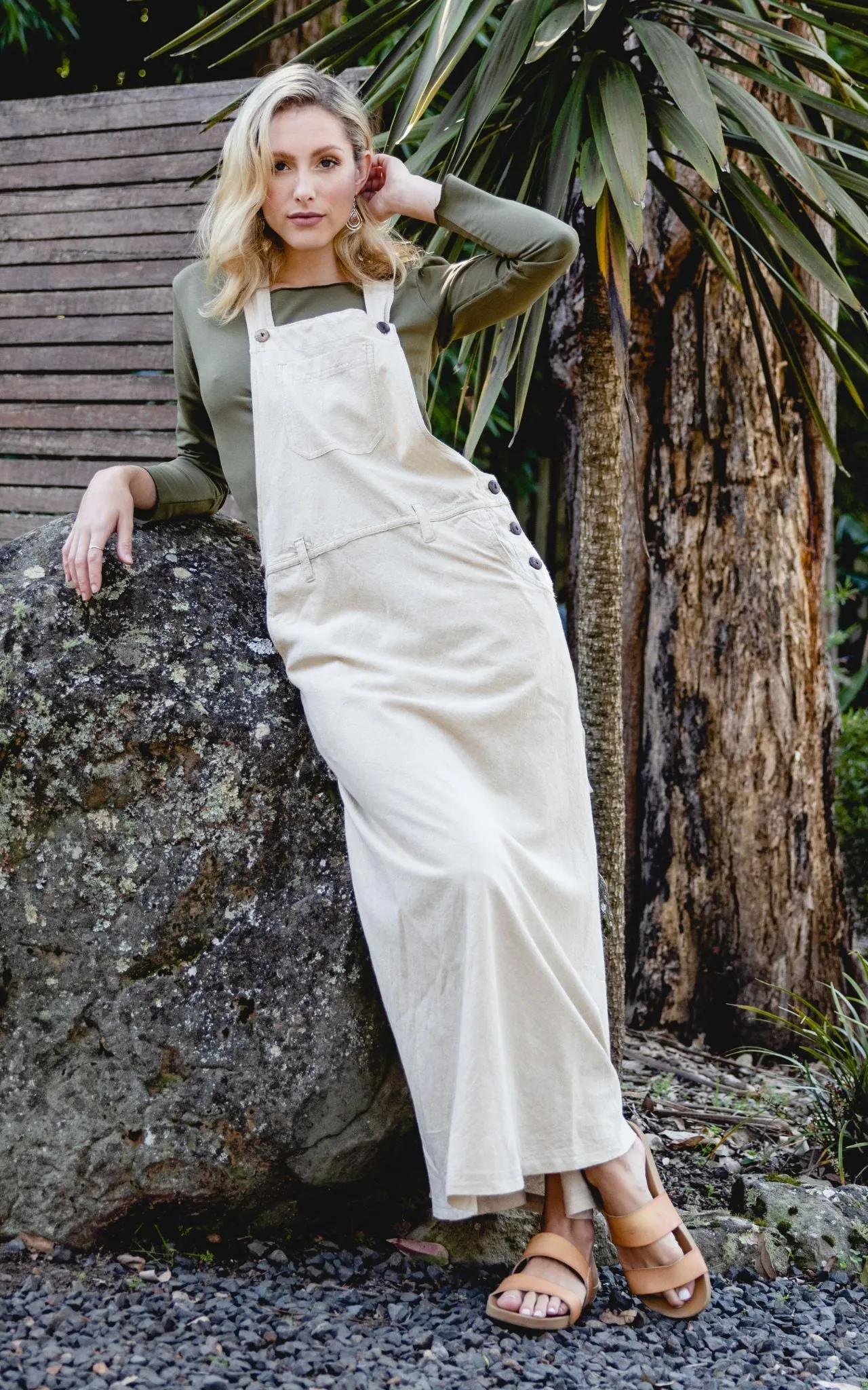 Overall Maxi Dress - Oatmeal