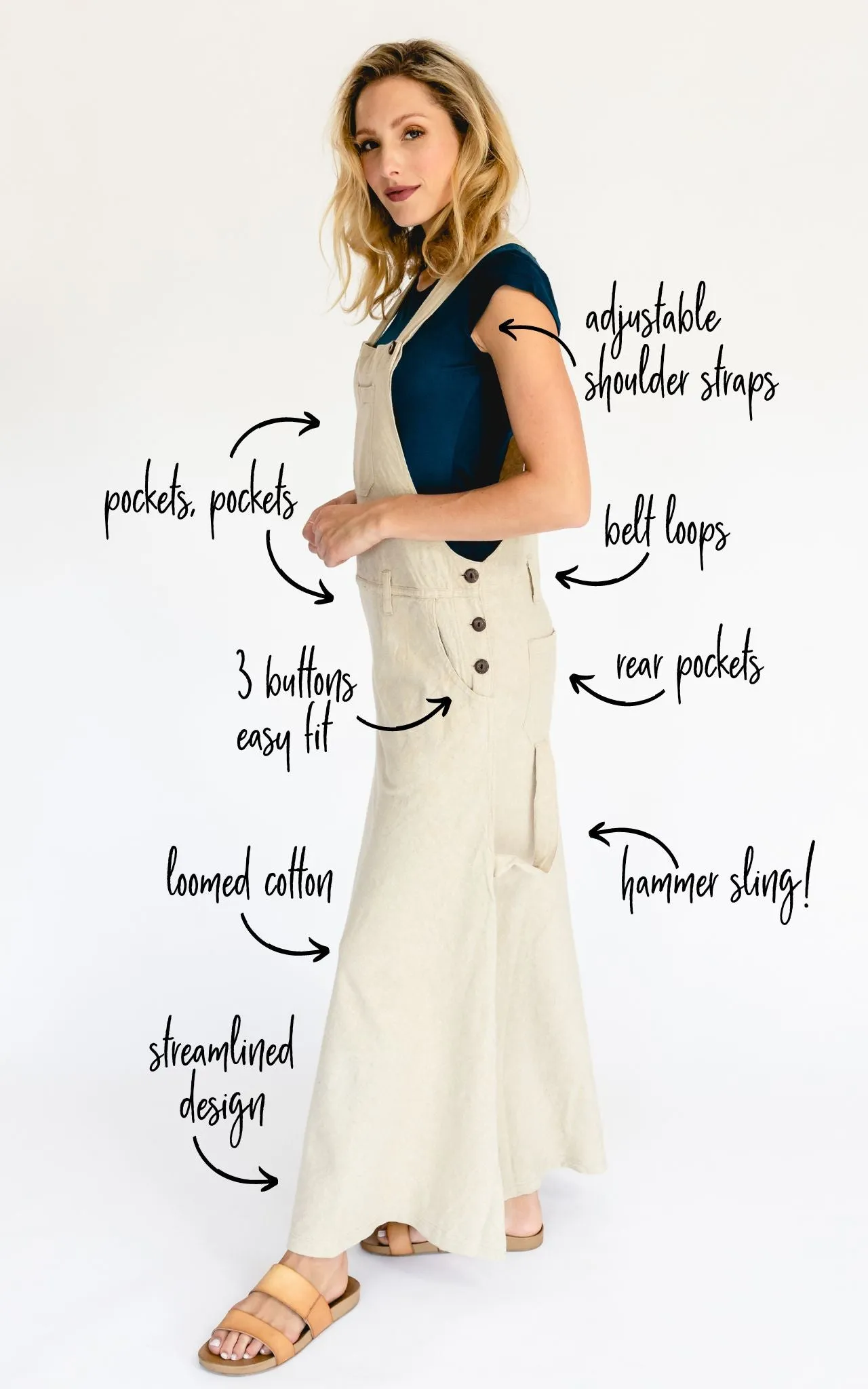 Overall Maxi Dress - Oatmeal