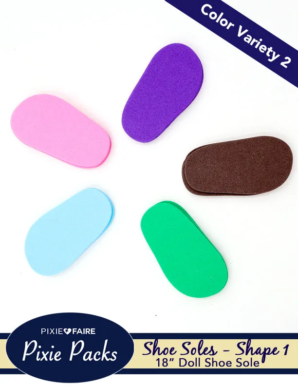 Pixie Packs SHAPE 1 Pre-Cut 2mm Colorful Shoe Soles - Assorted Variety