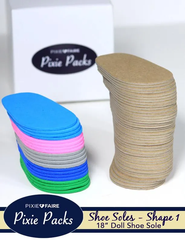 Pixie Packs SHAPE 1 Pre-Cut 2mm Colorful Shoe Soles - Assorted Variety