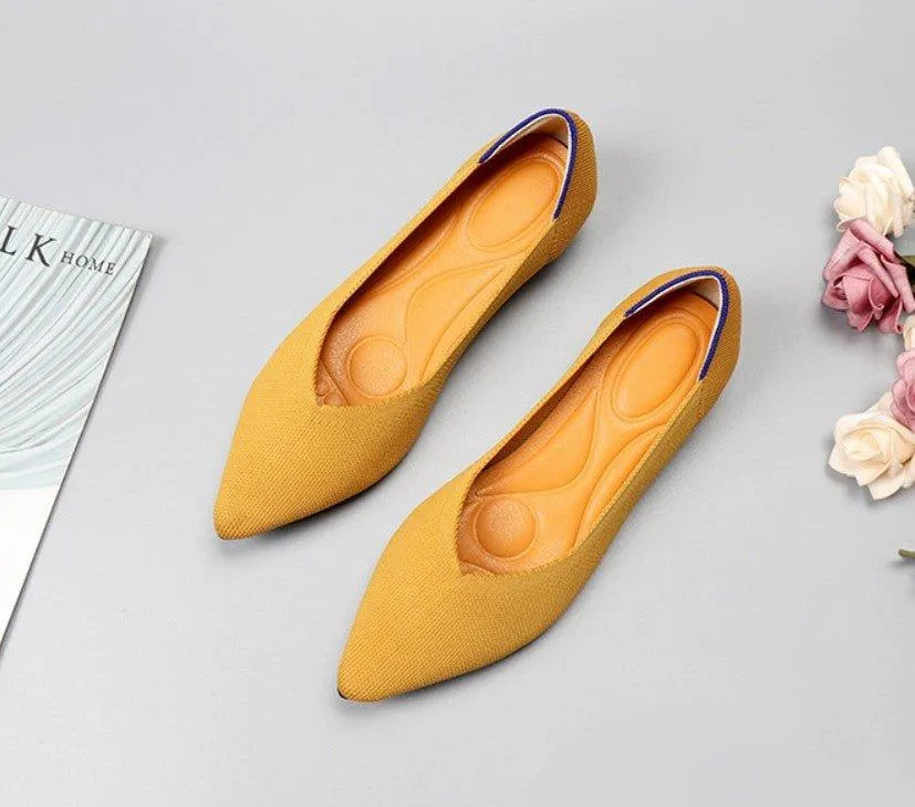 Pointed Wide Toe Box Ballet Flats for Bunions