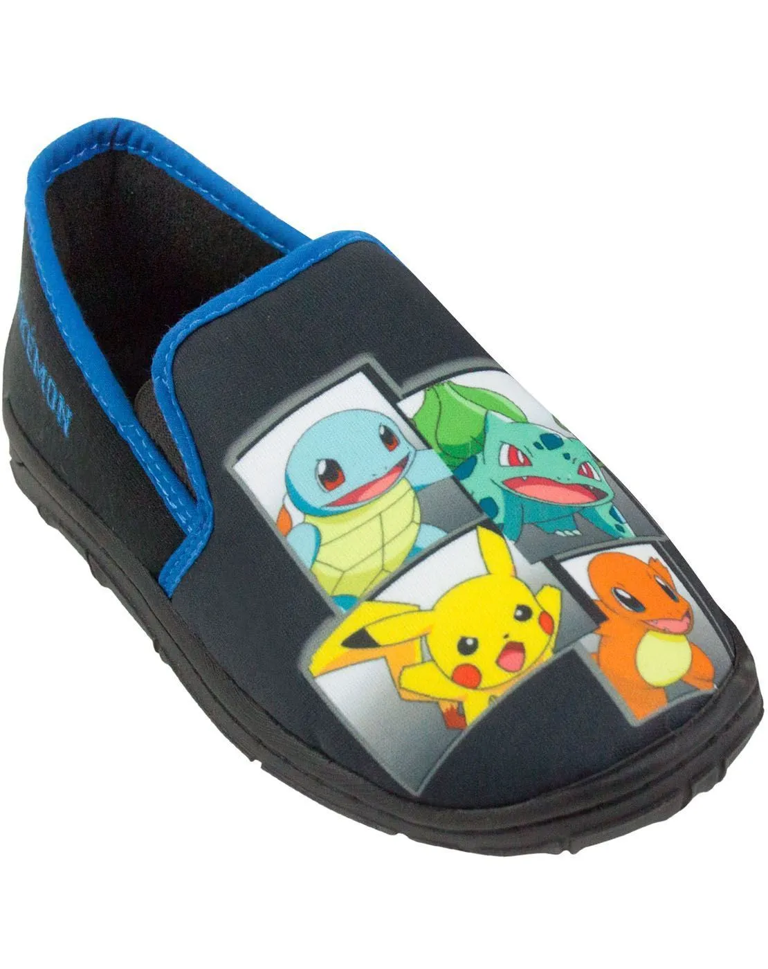 Pokemon Characters Black Slip on Boy's Slippers