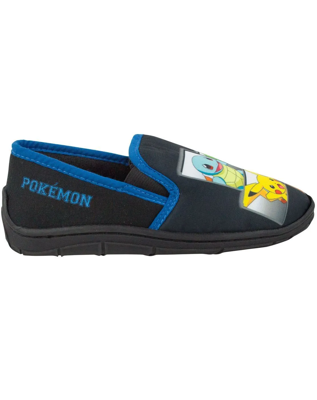 Pokemon Characters Black Slip on Boy's Slippers