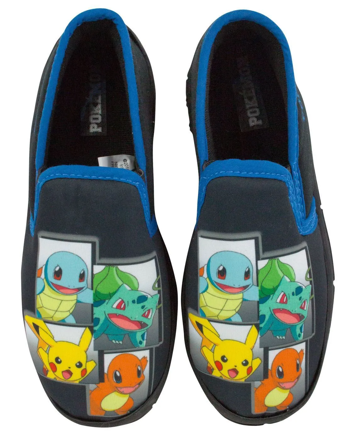 Pokemon Characters Black Slip on Boy's Slippers