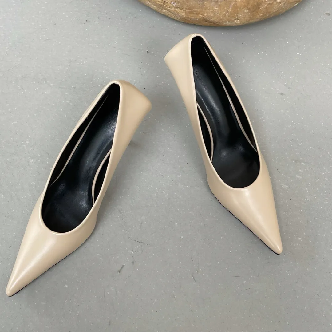 Pre Order:  PU Leather Shallow Pointed Toe Stiletto Pumps