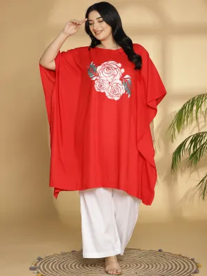 Red Kaftan Kurta - Pretty Rose