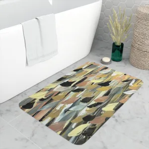 Rose Gold Brushstrokes  Memory Foam Bath Mat