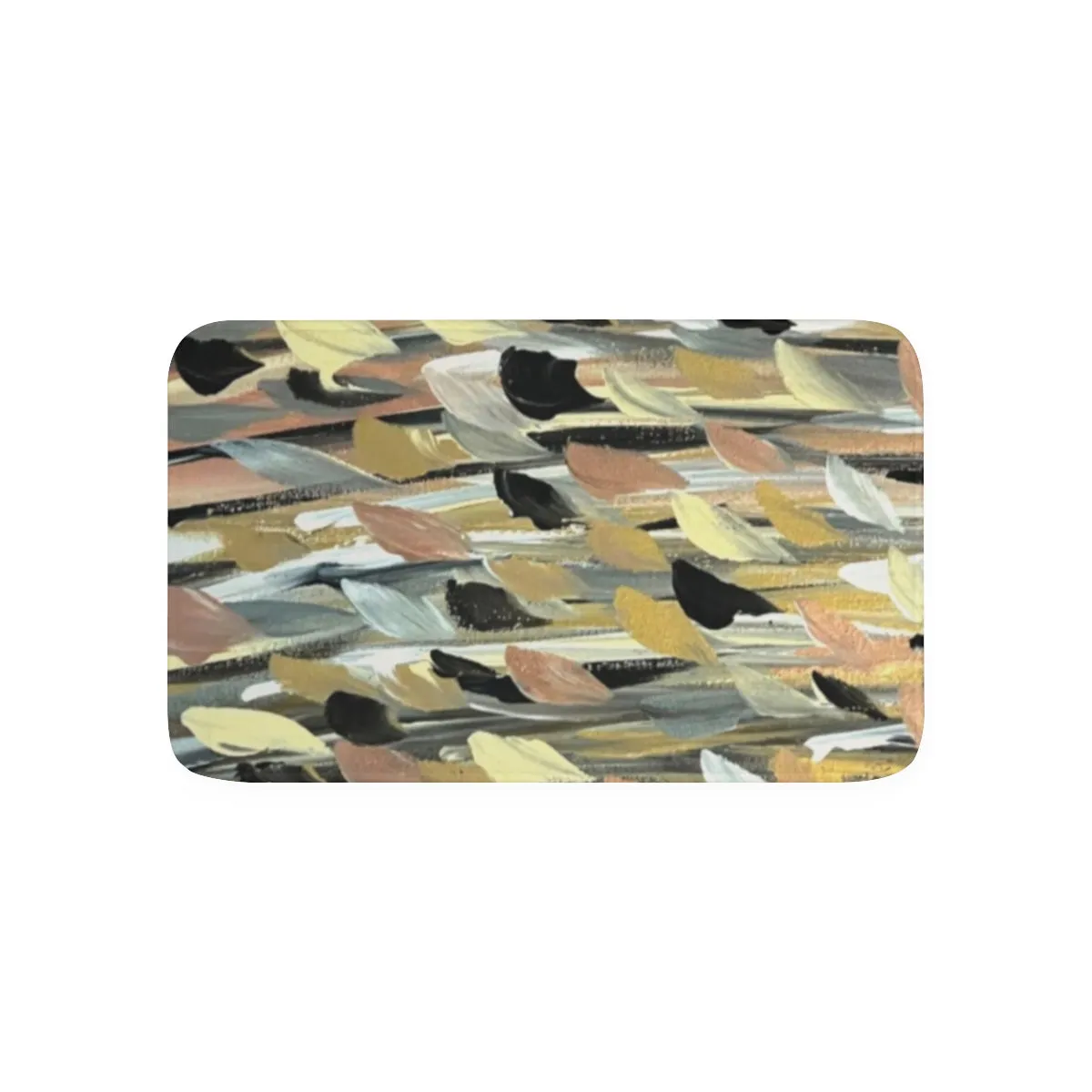 Rose Gold Brushstrokes  Memory Foam Bath Mat