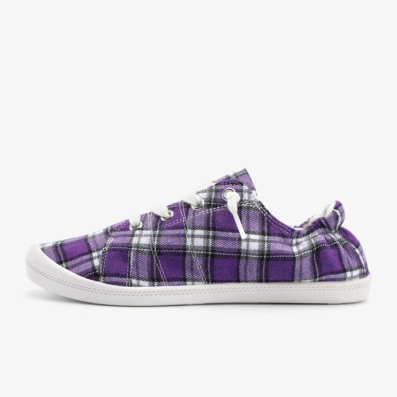 STQ Plaid Slip-Ons Casual Shoes