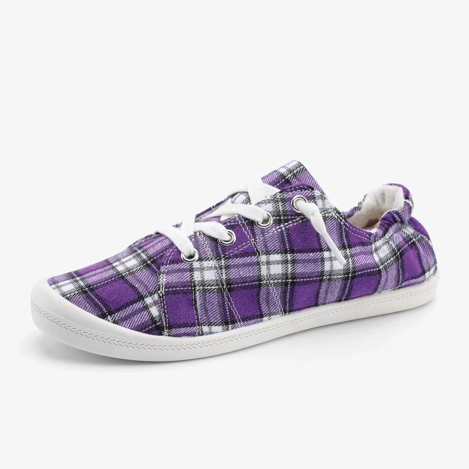 STQ Plaid Slip-Ons Casual Shoes